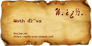 Woth Éva névjegykártya